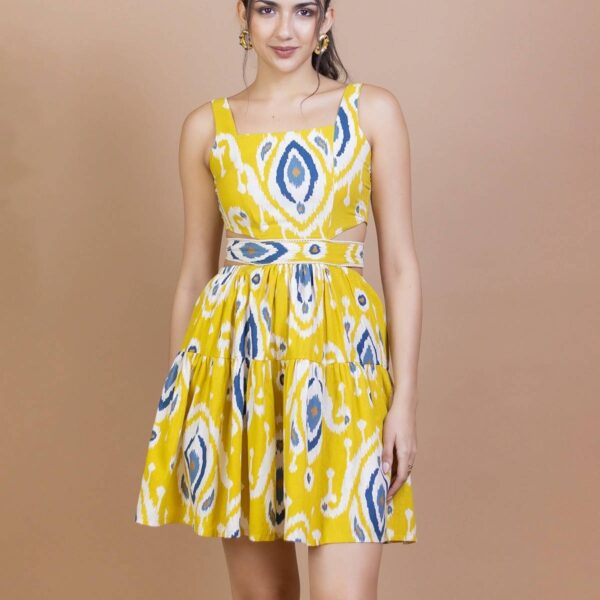 PASTEL YELLOW - MULTI COLOR CHIFFON FIONNA SHORT DRESS