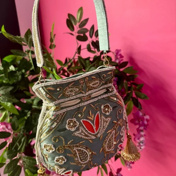 Customizable Matching Potli Bags – Perfectly Paired with Your Shoes.