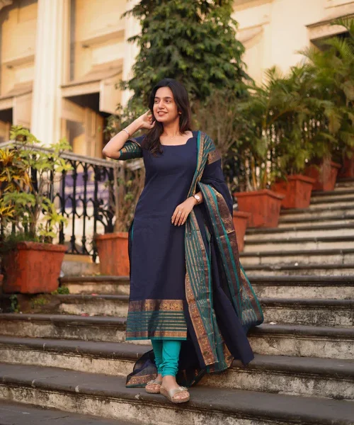 Midnight Charm South Cotton Suit Set